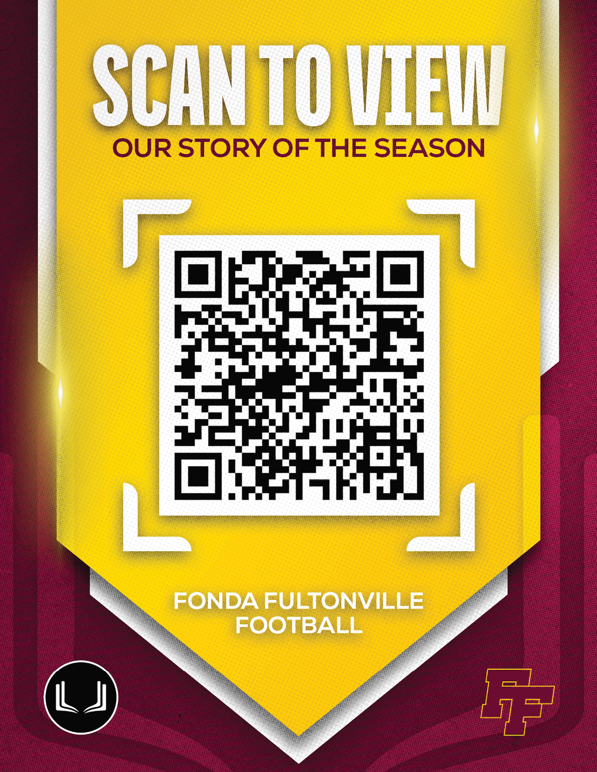 A red and white sign with a barcode on it. Description generated by AI