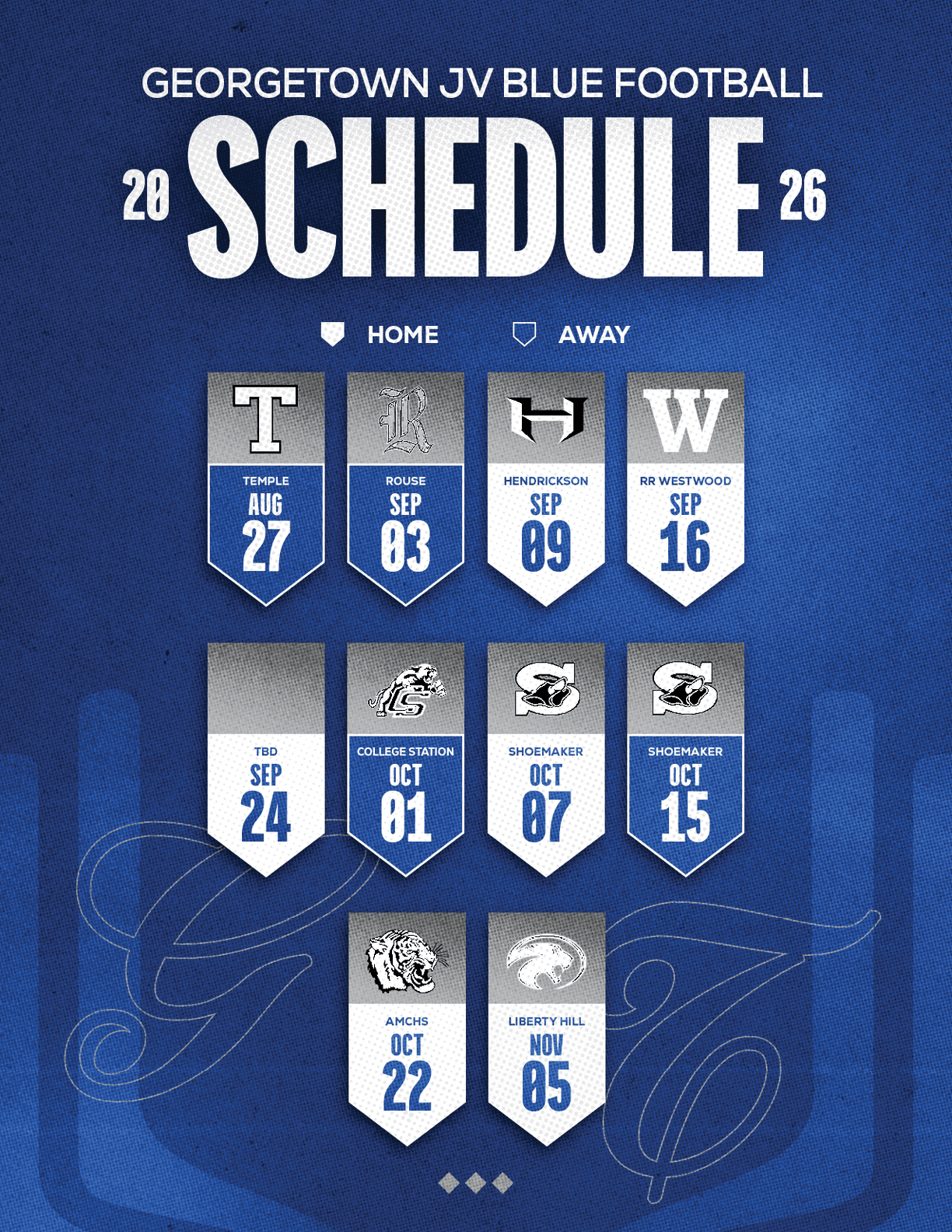 A football schedule for the 2014 season. Description generated by AI