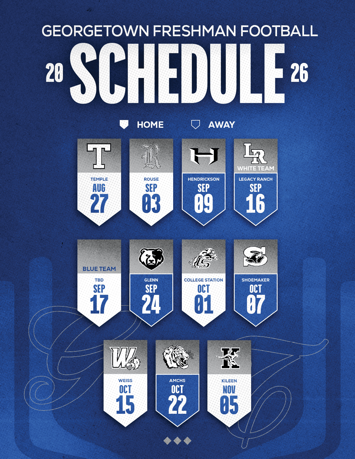 A football schedule for the 2014 season. Description generated by AI
