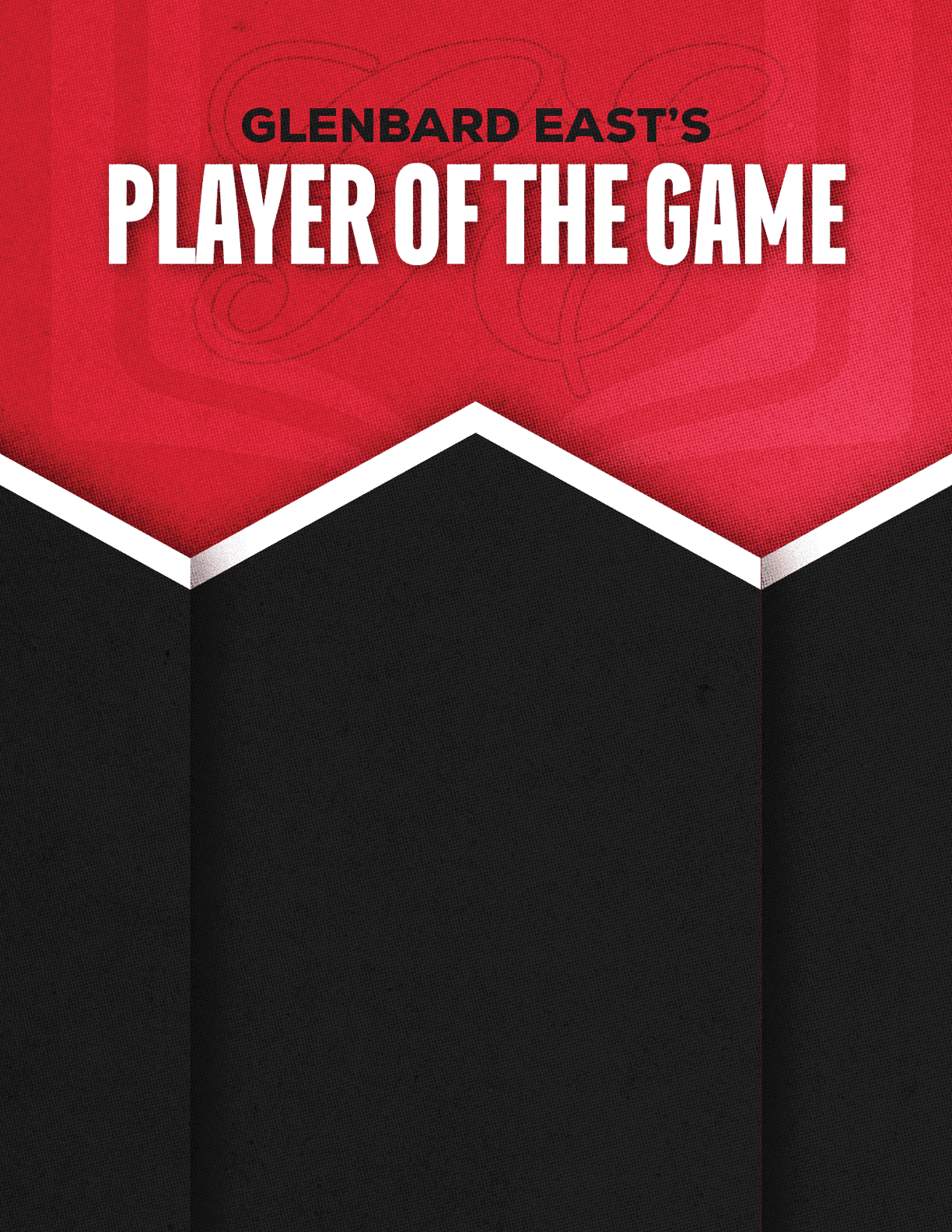 A red and black poster with the words “Sun Prairie East's Players of the Game" written on it. Description generated by AI