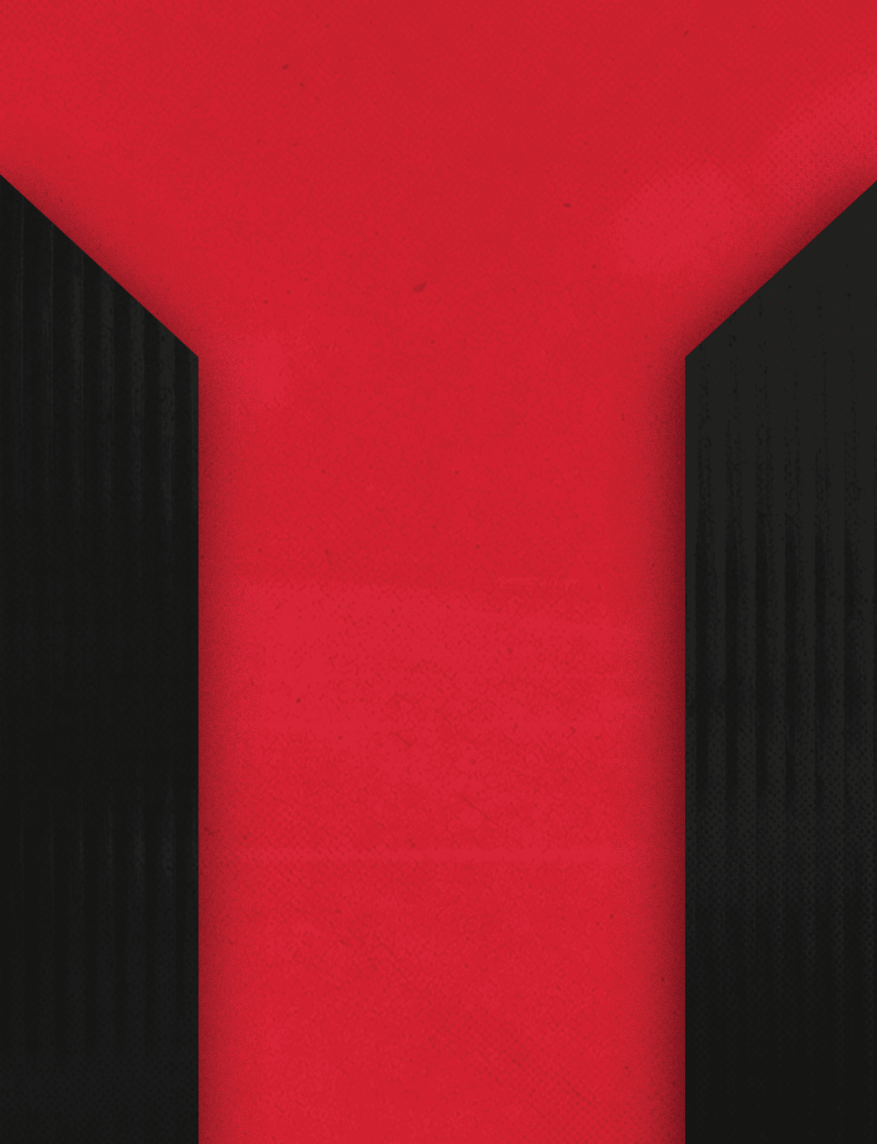 Three black and red buildings. Description generated by AI