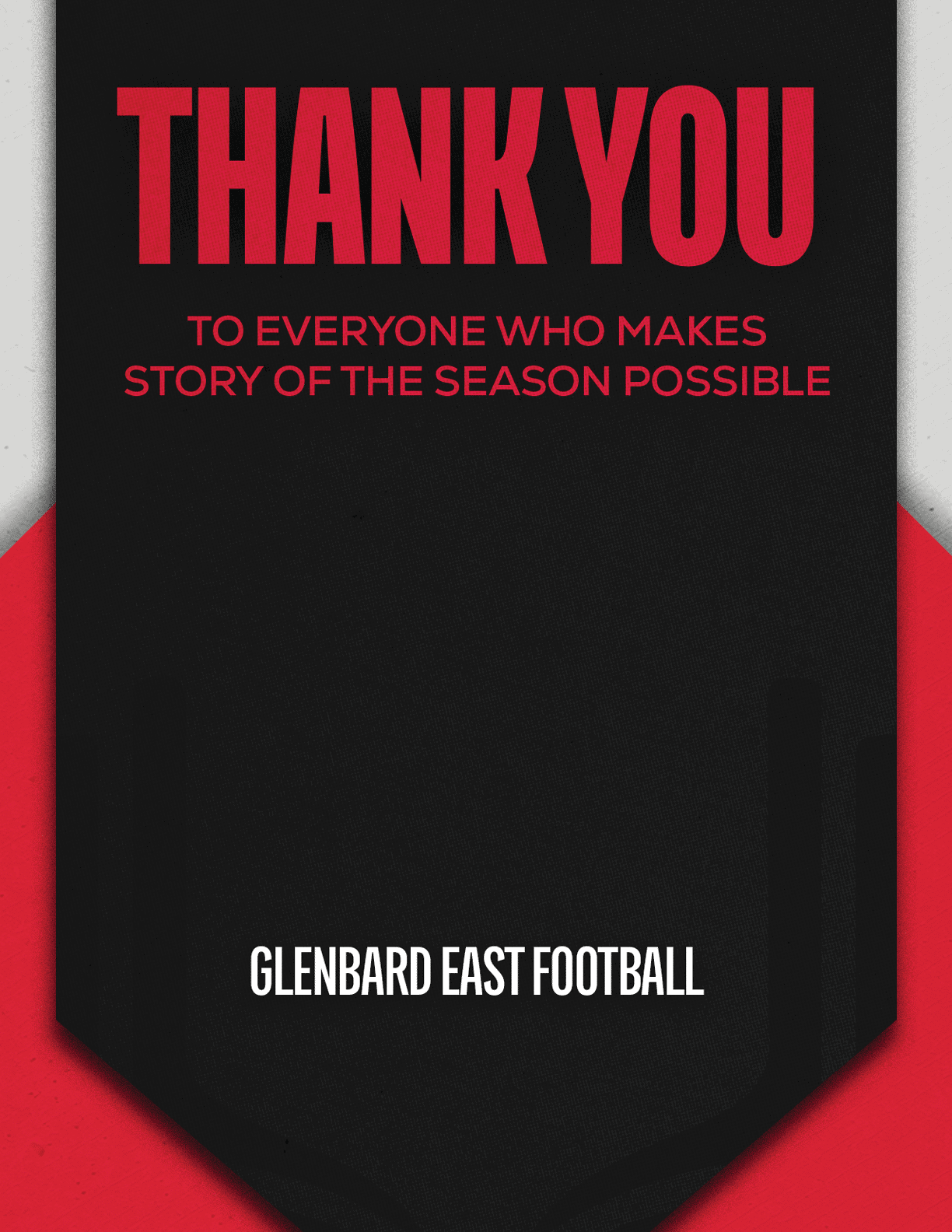 A black and red sign that says “Thank You" on it. Description generated by AI