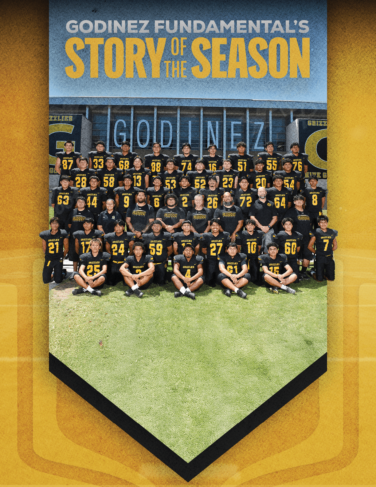A group of football players huddled together. Description generated by AI