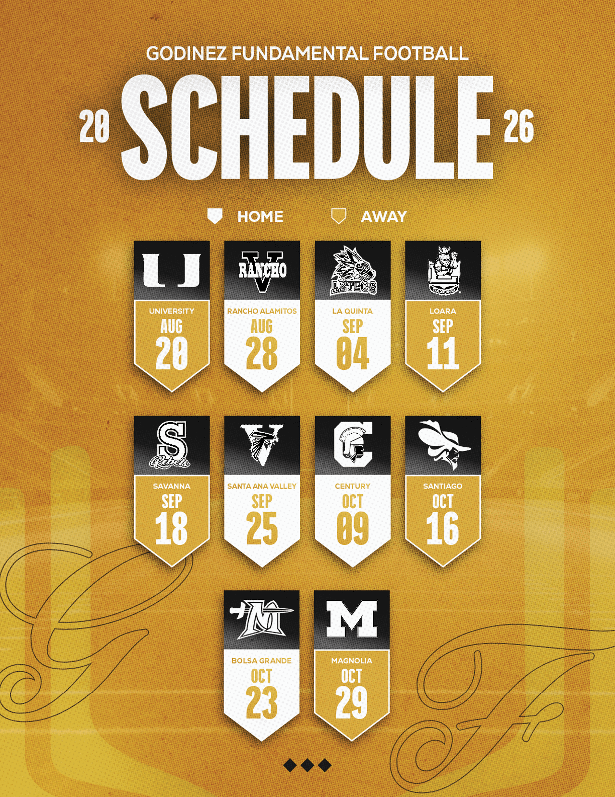 A red and white schedule for Sun Prairie East Football. Description generated by AI