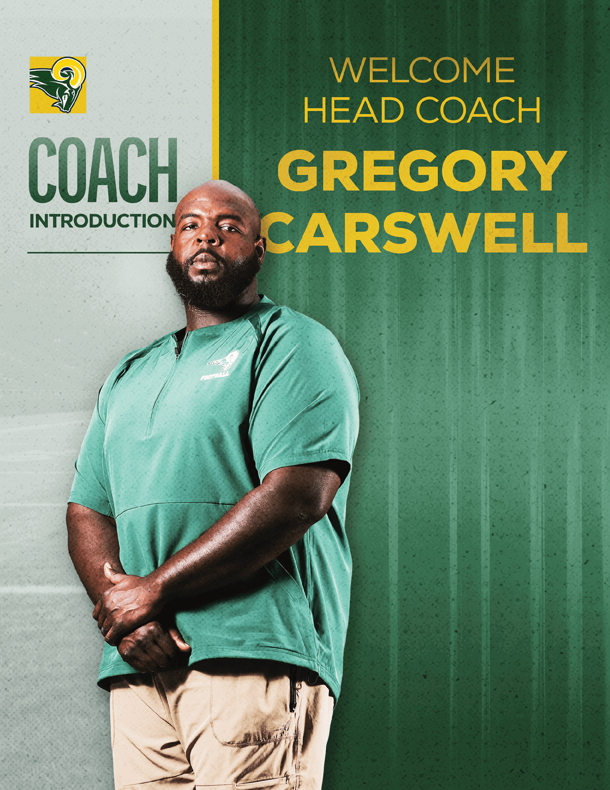 A football coach holding a football and a clipboard. Description generated by AI