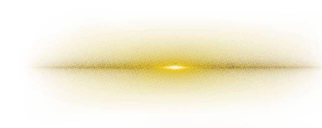 A gold circle with a light shining in it. Description generated by AI