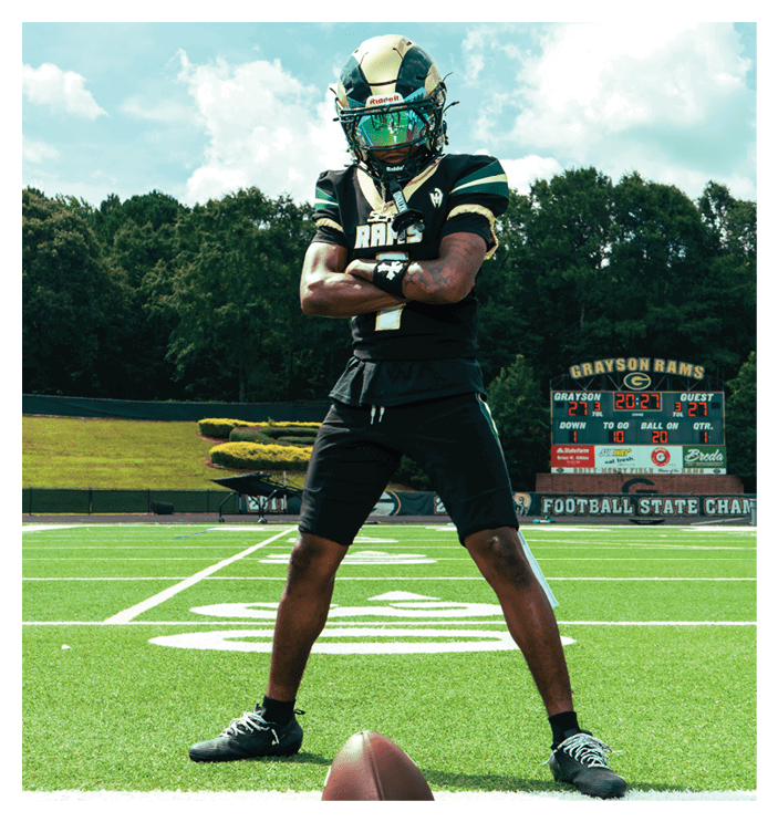 A group of football players walking on the field. AI generated content