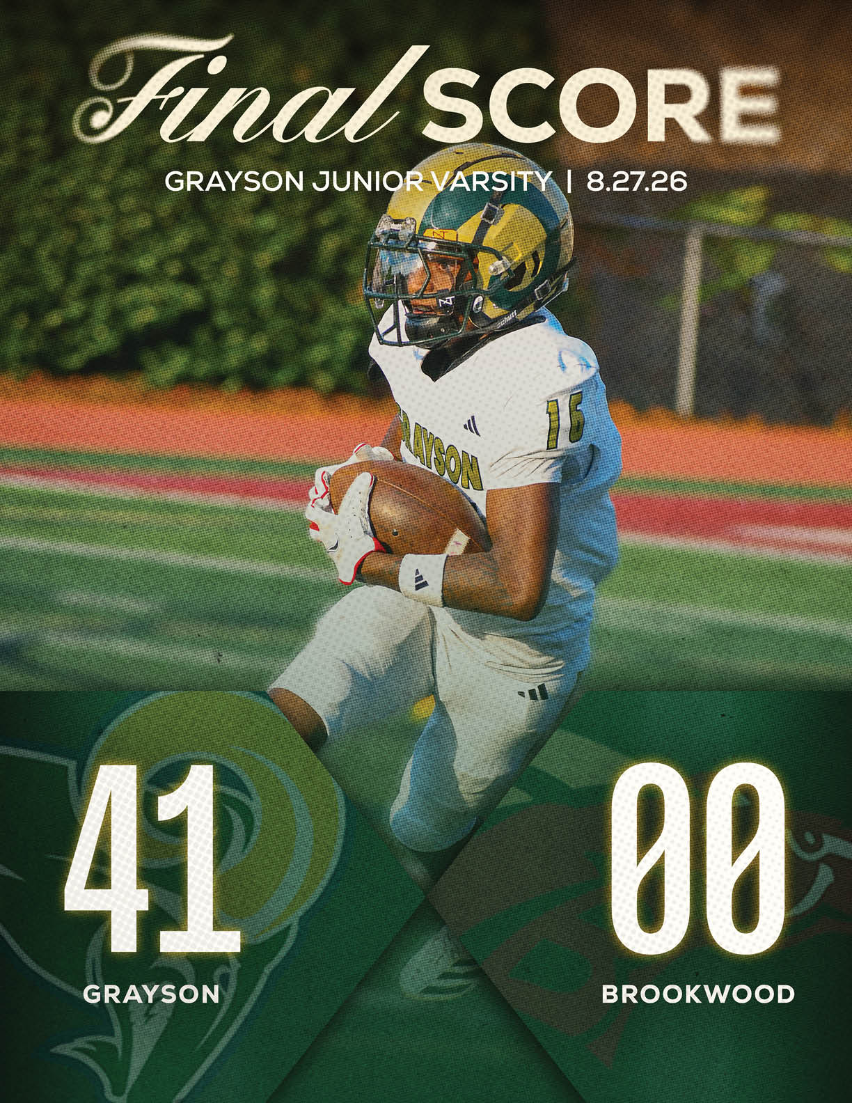 A football game is being played between Mountain Vista and Neville North. Description generated by AI