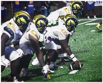 A person in a white football uniform with the number 13 is holding a football and preparing to make a play on a green field with yard lines. Description generated by AI