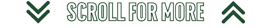 Two sets of green double arrows pointing downward and upward flank the text “SCROLL FOR MORE" in outlined capital letters. Description generated by AI