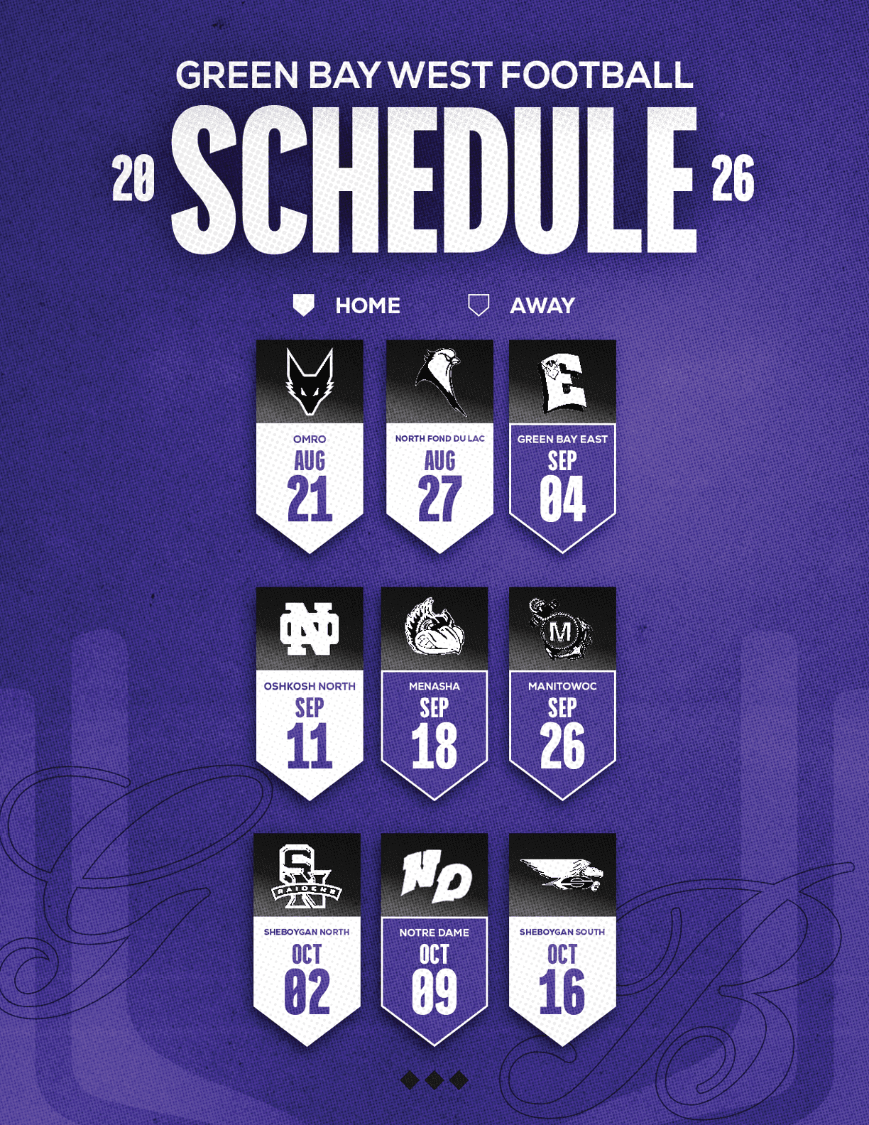 A red and white schedule for Sun Prairie East Football. Description generated by AI