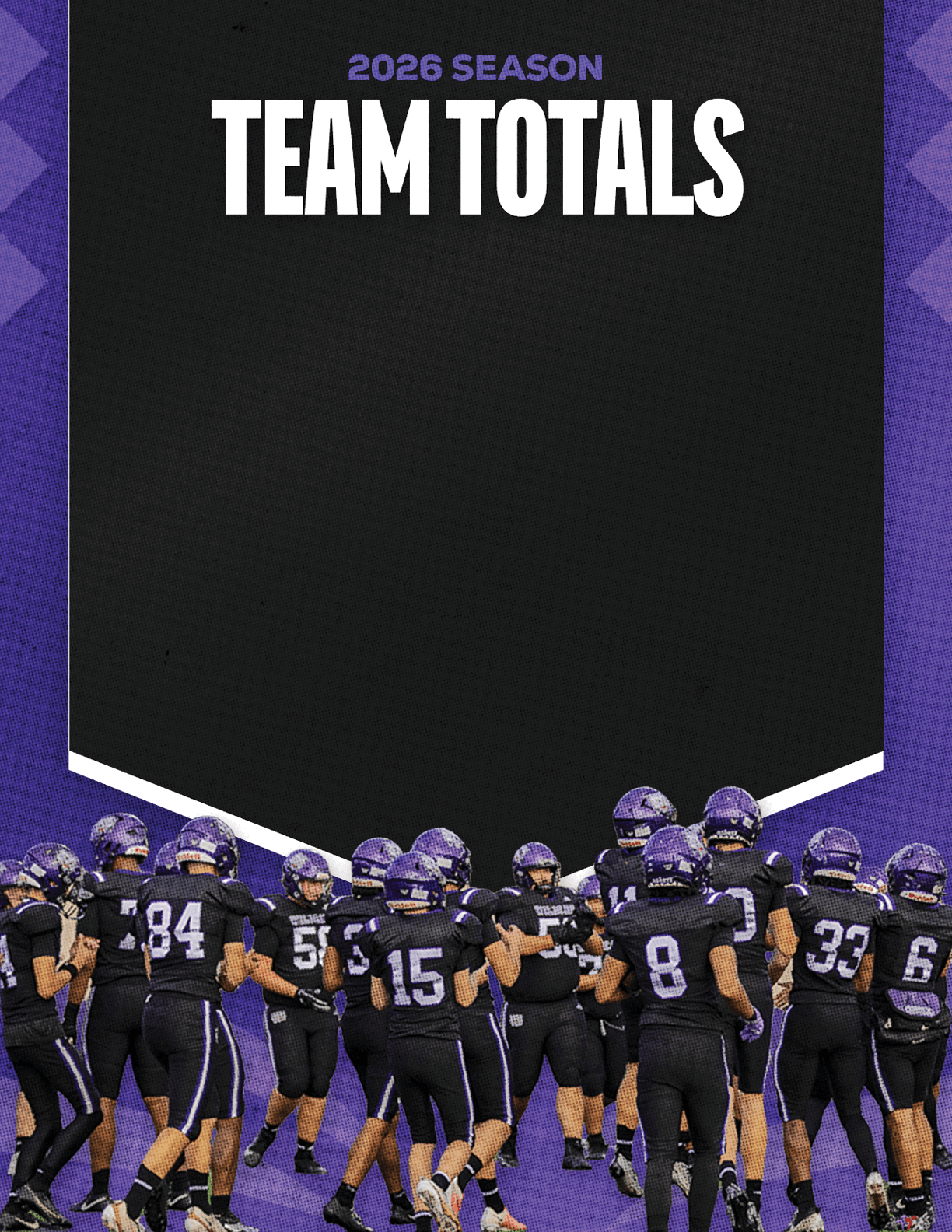 A group of football players standing on the field. Description generated by AI