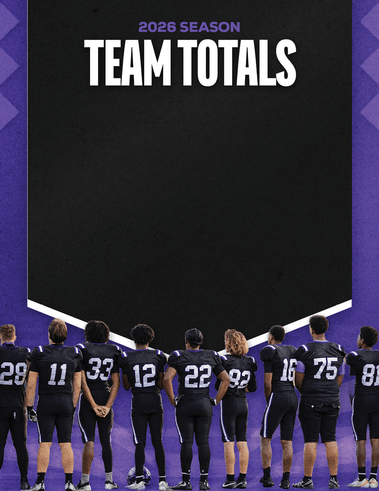 A group of football players standing on the field. Description generated by AI