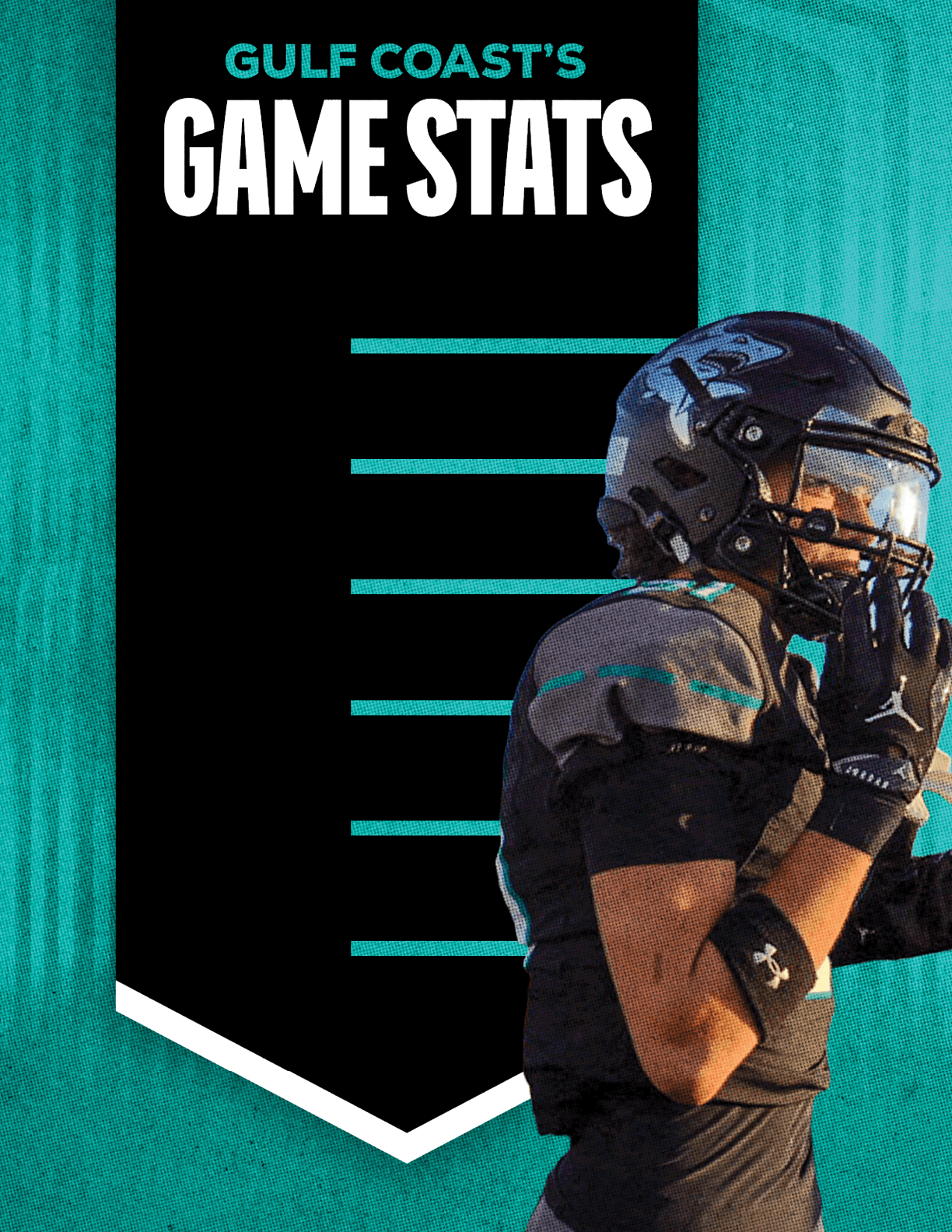 A football player wearing a helmet. Description generated by AI