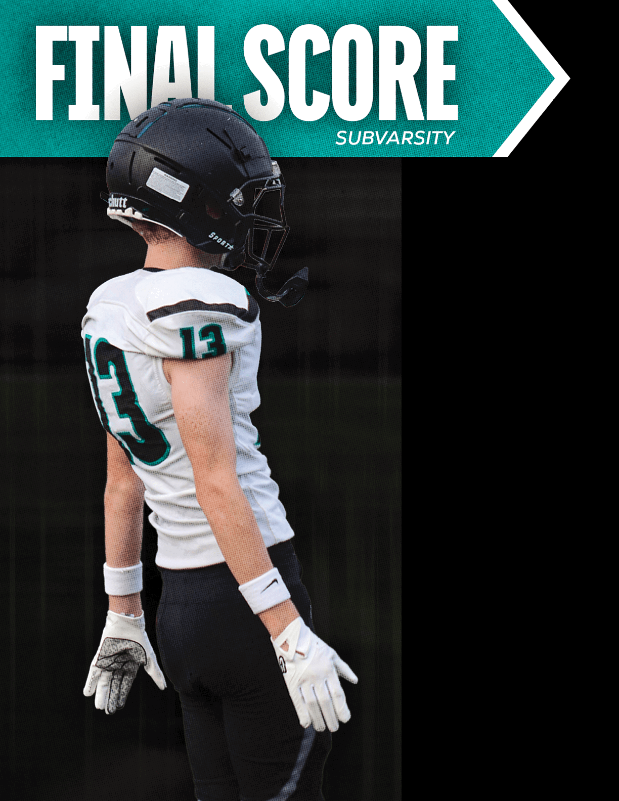 A football player wearing a white jersey with the number 13 on it. Description generated by AI