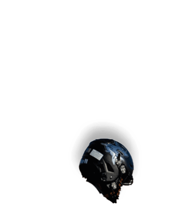 A black and white photo of a helmet. Description generated by AI