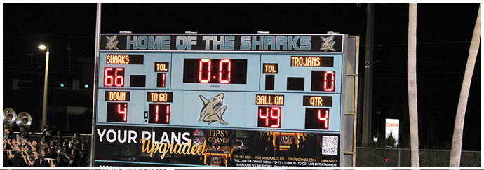 A scoreboard with the score 6-0. Description generated by AI