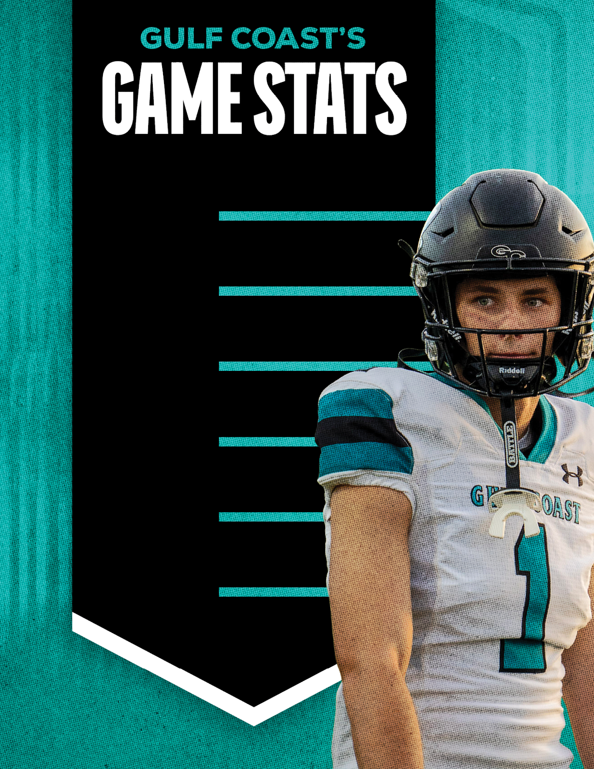 A football player wearing a helmet. Description generated by AI