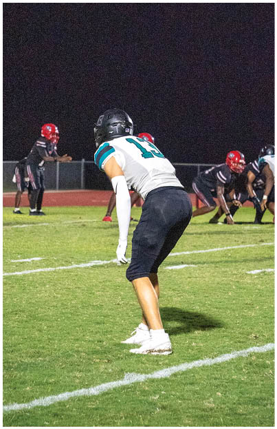 A football player in a grey shirt and black shorts is standing on a field. Description generated by AI