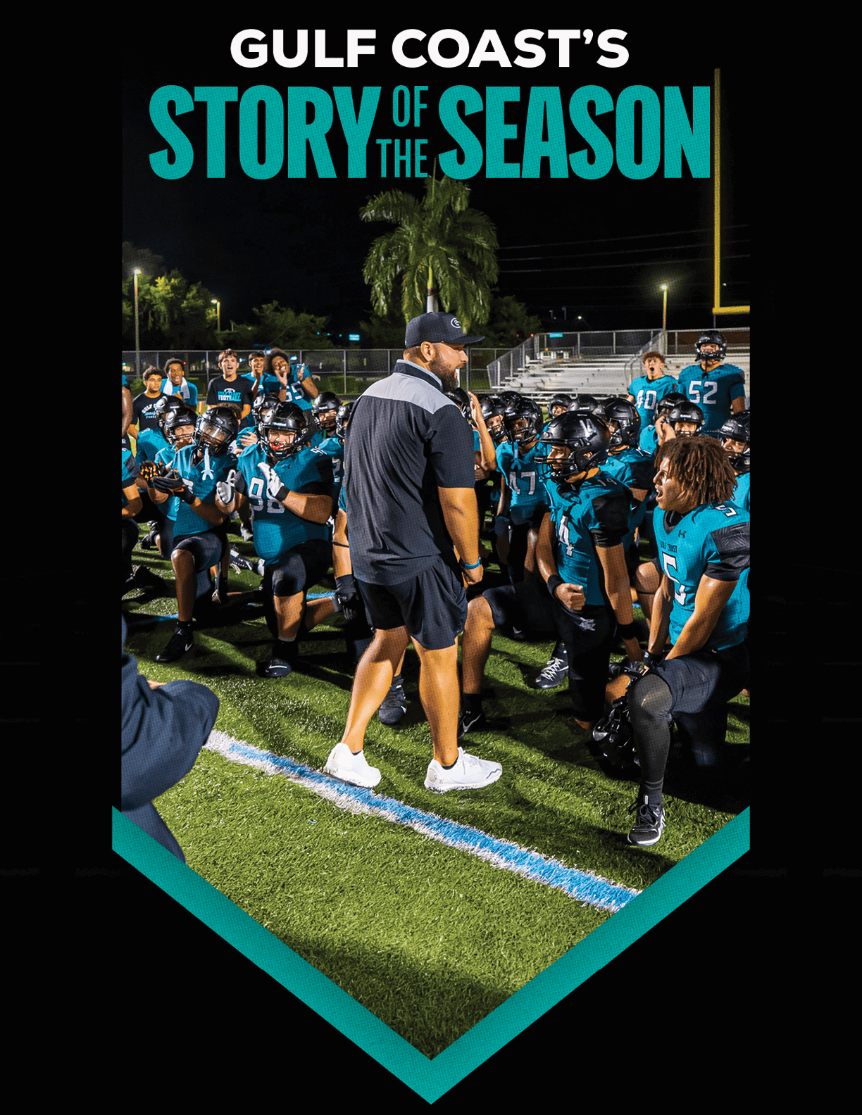 A football team is on the field. Description generated by AI