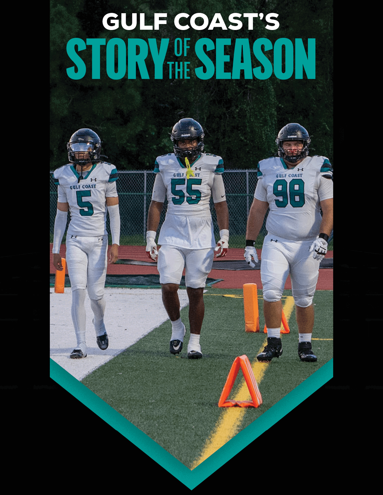 A football team is on the field. Description generated by AI