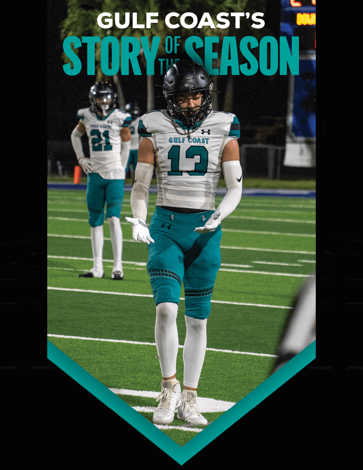 A football team is on the field. Description generated by AI