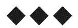 Three black diamond shapes arranged horizontally on a white background. Description generated by AI