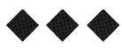 Three diamond-shaped patterns with a textured grid design are evenly spaced on a white background. Description generated by AI