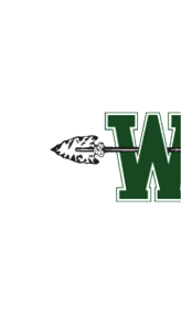A dark green letter W with a white and green outline is pierced horizontally by a black arrow with a feathered tip on the left side. Description generated by AI
