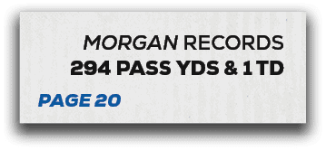 page 20,morgan RECORDS 294 pass yds & 1 T