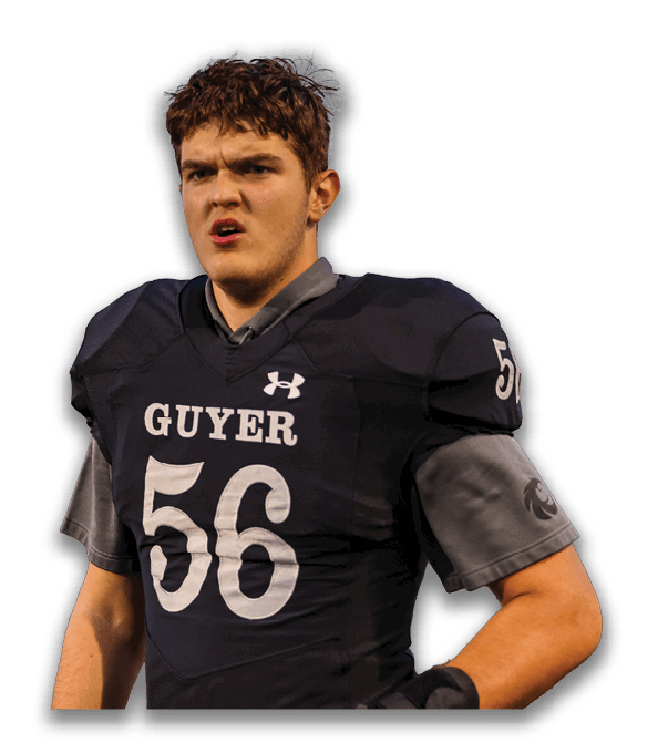 A person wearing a black sports jersey with the number 56 printed in white on the front. Description generated by AI