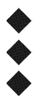 Three black diamond shapes stacked vertically on a white background. Description generated by AI