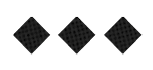 Three black diamond shapes arranged horizontally on a white background. Description generated by AI