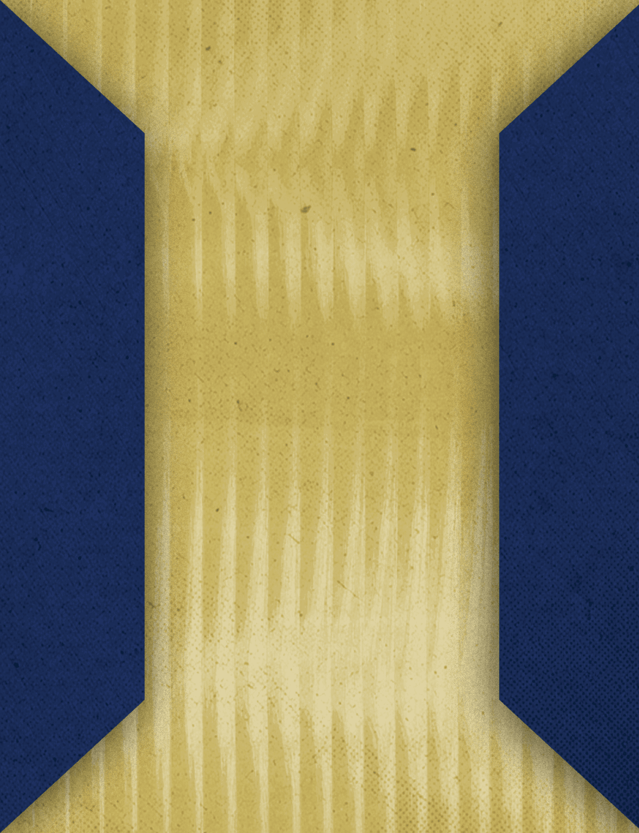 A blue and yellow cloth with a design of three blue squares. Description generated by AI