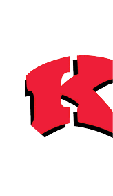 Bold red stylized letters with black shadows on a white background. Description generated by AI