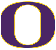 A large purple letter O with a thin yellow outline on a white background. Description generated by AI