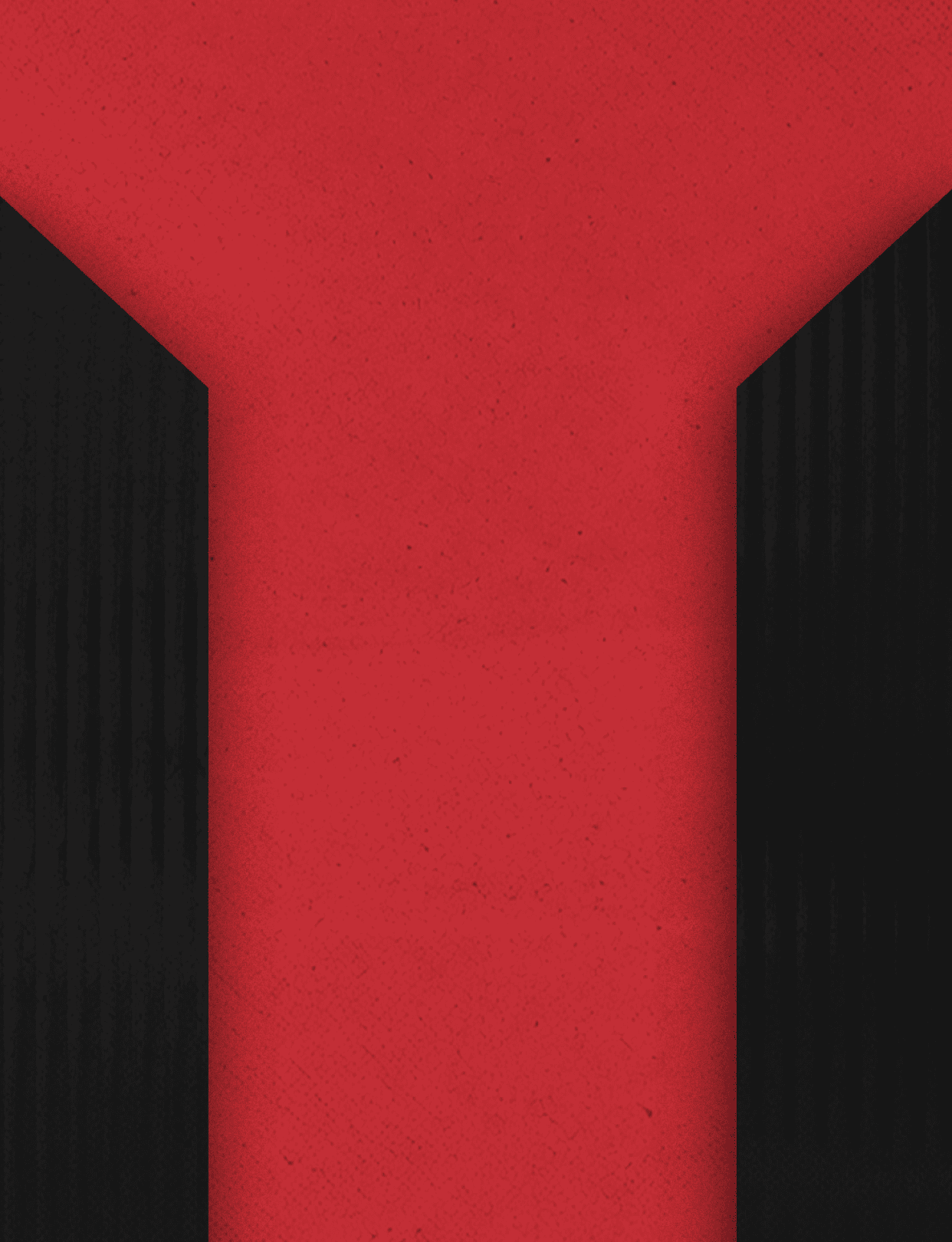 Three black and red buildings. Description generated by AI
