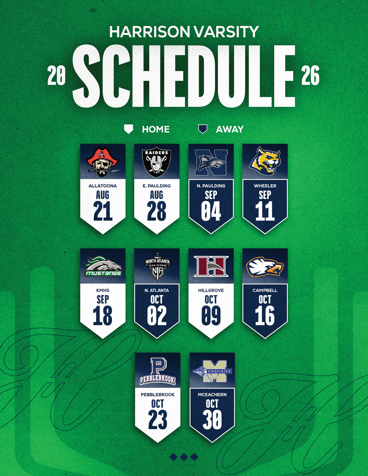A football schedule for the 2014 season. Description generated by AI