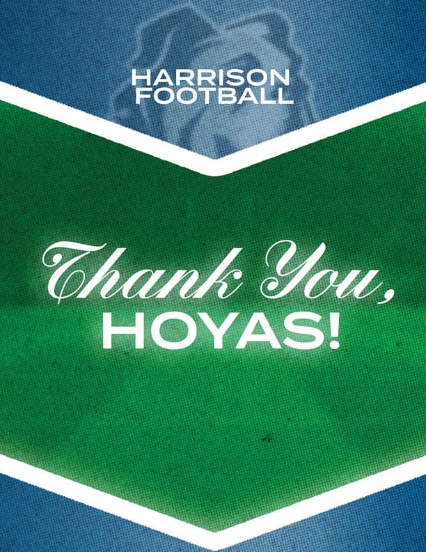 A green and gold sign that says Thank You Golden Eagles. Description generated by AI