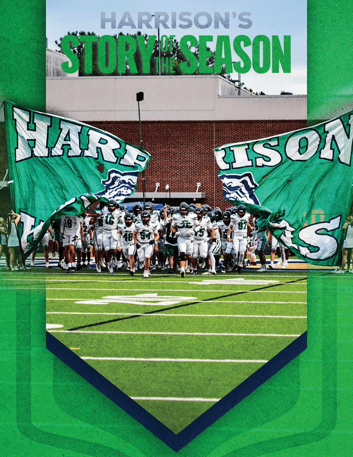 A group of football players huddled together. Description generated by AI