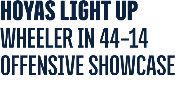 Hoyas light up wheeler in 44–14 Offensive Showcase