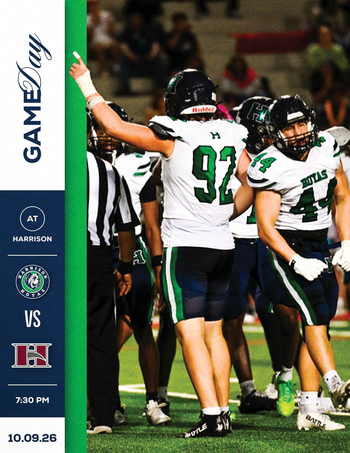 A football player wearing a green jersey with the number 12 on it. Description generated by AI