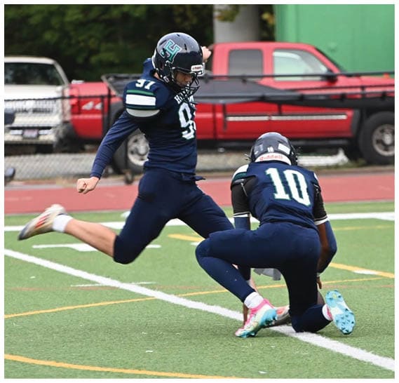 A group of football players celebrating a victory. AI generated content
