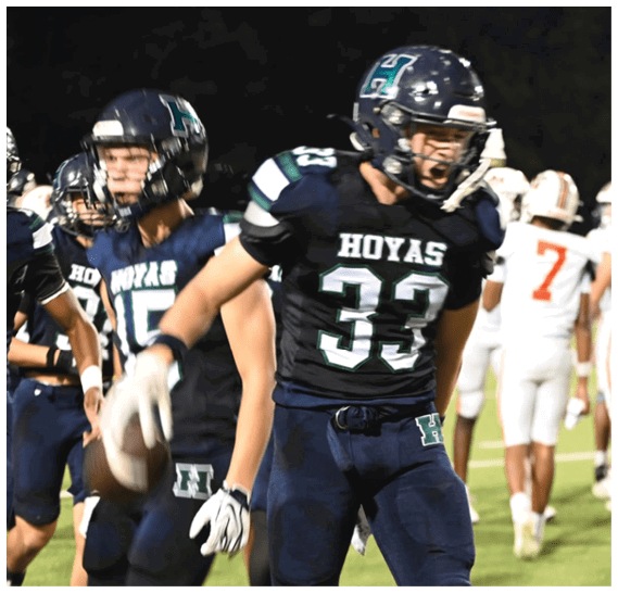 A group of football players celebrating a victory. AI generated content