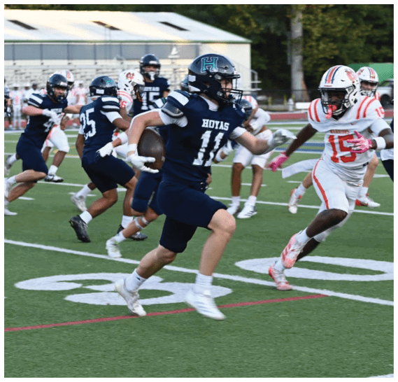 A group of football players celebrating a victory. AI generated content