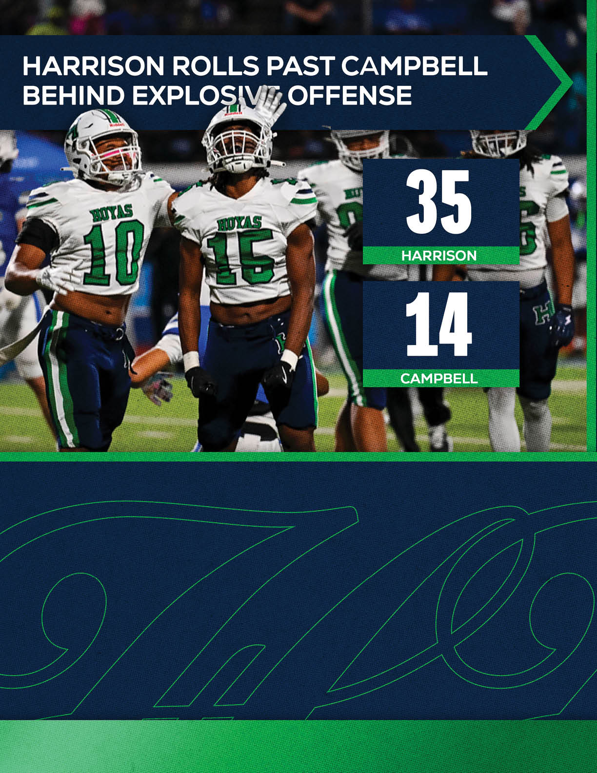 A football player is running with the number 14 on his jersey. Description generated by AI