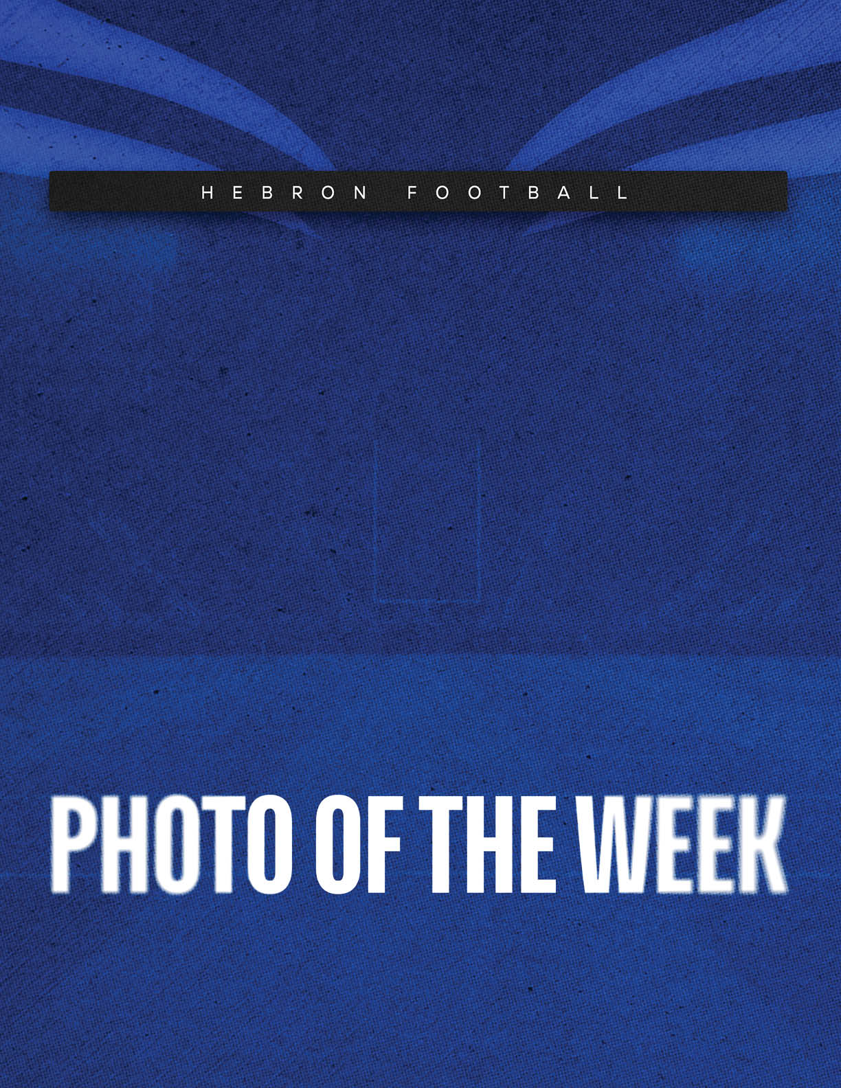 A dark blue background with a red banner at the top reading Yorba Linda Football and bold white text in the center stating Photo of the Week. Description generated by AI