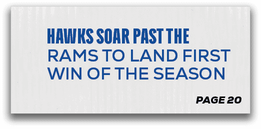 page 20,hawks soar past the rams to land first win of the seaso