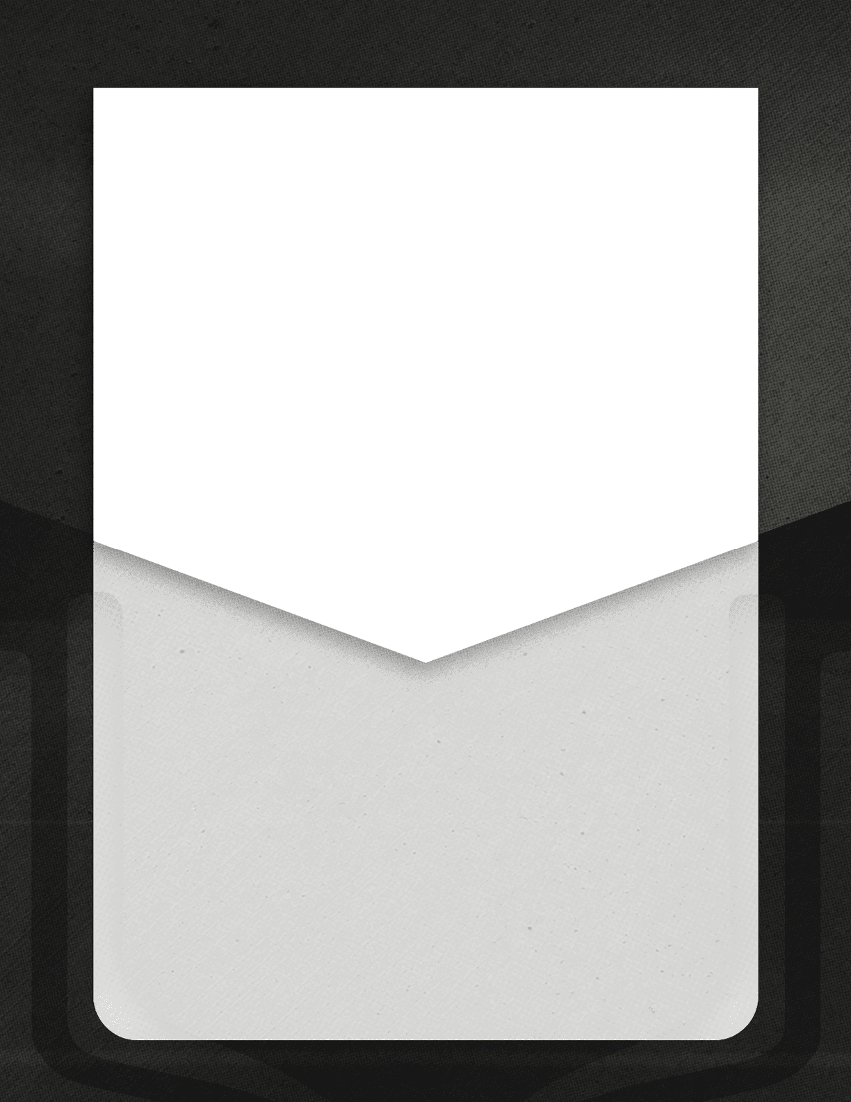 A white envelope with a pointed flap is partially open against a dark background. Description generated by AI