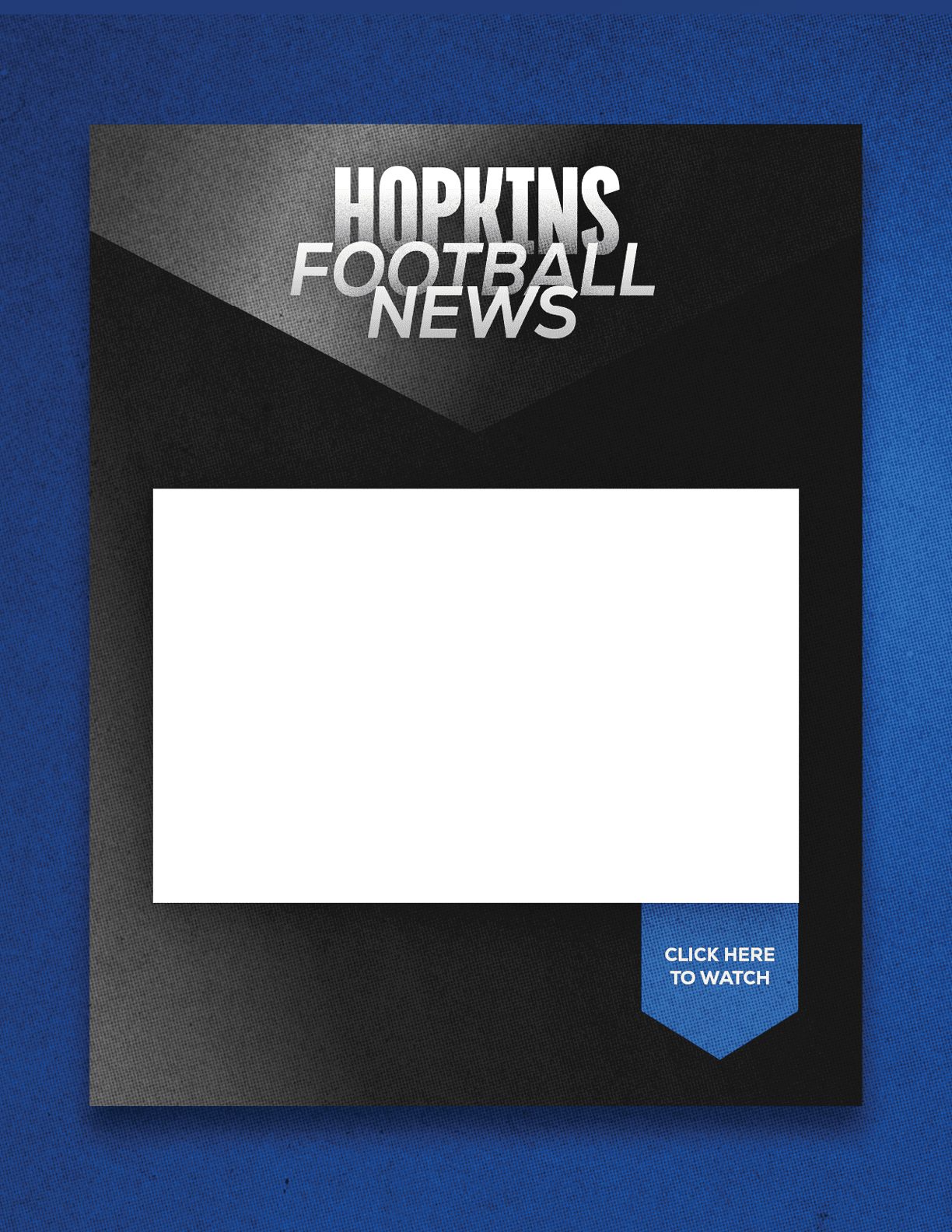 A red and blue sign with a blank space for a headline. Description generated by AI